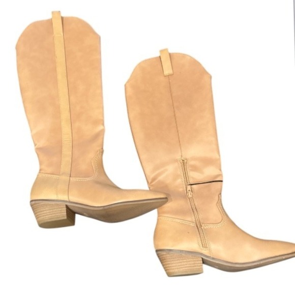 Universal Thread NWOB Western Boots Knee High Pointed Toe Memory Foam Tan 6.5 - Picture 2 of 8